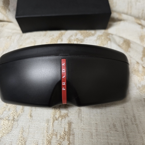 Prada Aviator Red Sunglasses Silver Tone Metal Gradient Lenses Includes Vintage - Picture 10 of 16